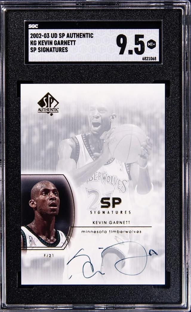 2002-03 Upper Deck SP Authentic Kevin Garnett SP Signature #KG card image