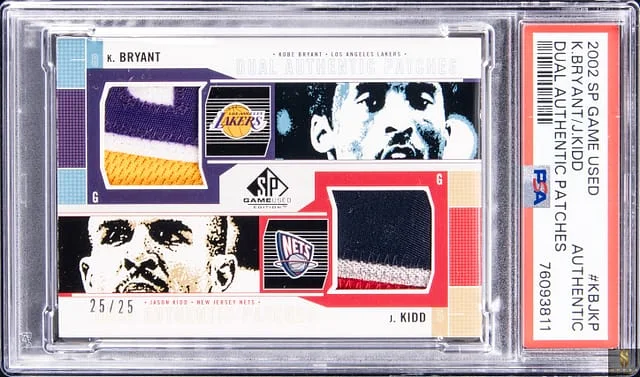 2002-03 Upper Deck SP Game Used Kobe Bryant/Jason Kidd Dual Authentic Patches #KB/JK-P card image