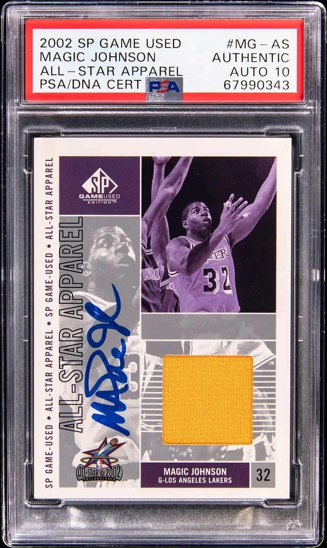 2002-03 Upper Deck SP Game Used Magic Johnson All-Star Apparel #MG-AS card image