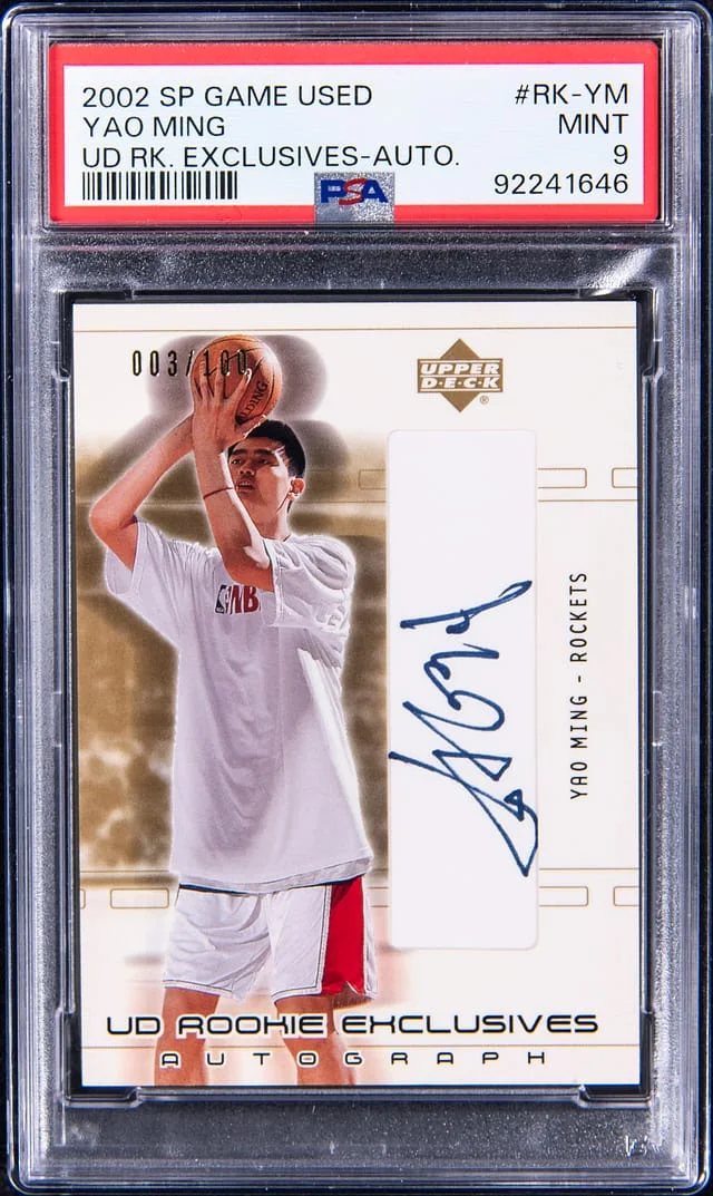 2002-03 Upper Deck SP Game Used Yao Ming Exclusives Autograph #RK-YM card image