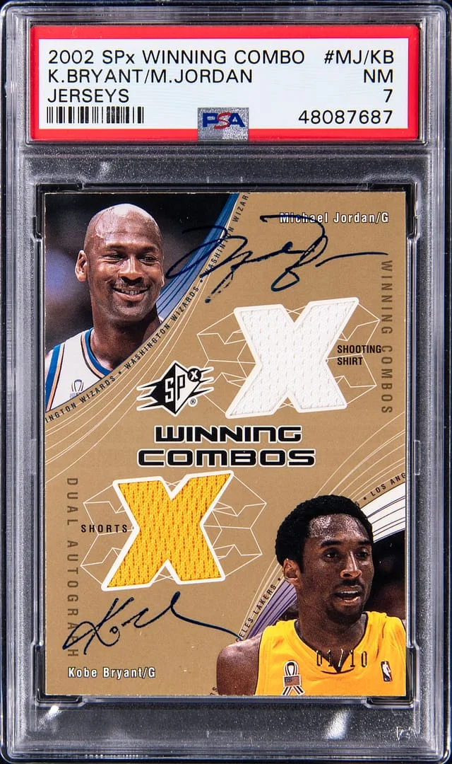 2002-03 Upper Deck SPx Kobe Bryant/Michael Jordan Winning Combos Jersey Autographs #MJ/KB card image