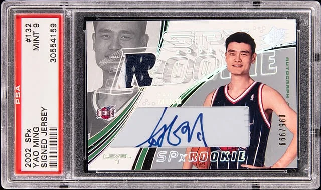 2002-03 Upper Deck SPx Yao Ming Autograph Jersey #132 card image