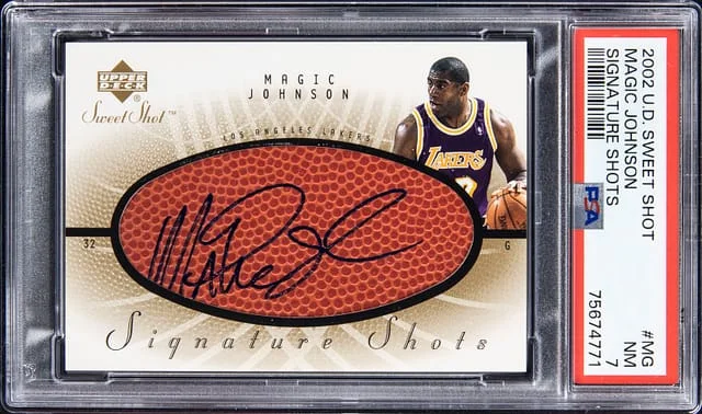 2002-03 Upper Deck Sweet Shot Magic Johnson Signature Shots #MG card image