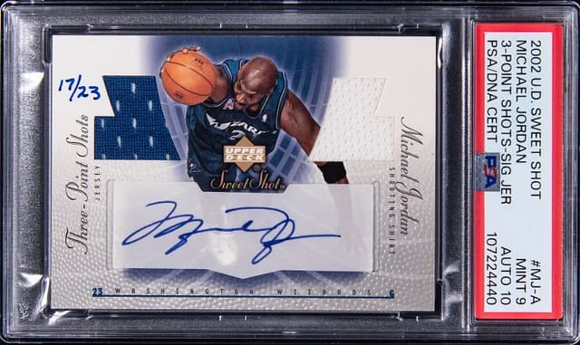 2002-03 Upper Deck Sweet Shot Michael Jordan 3-Point Shots Signature Jersey #MJ-A card image