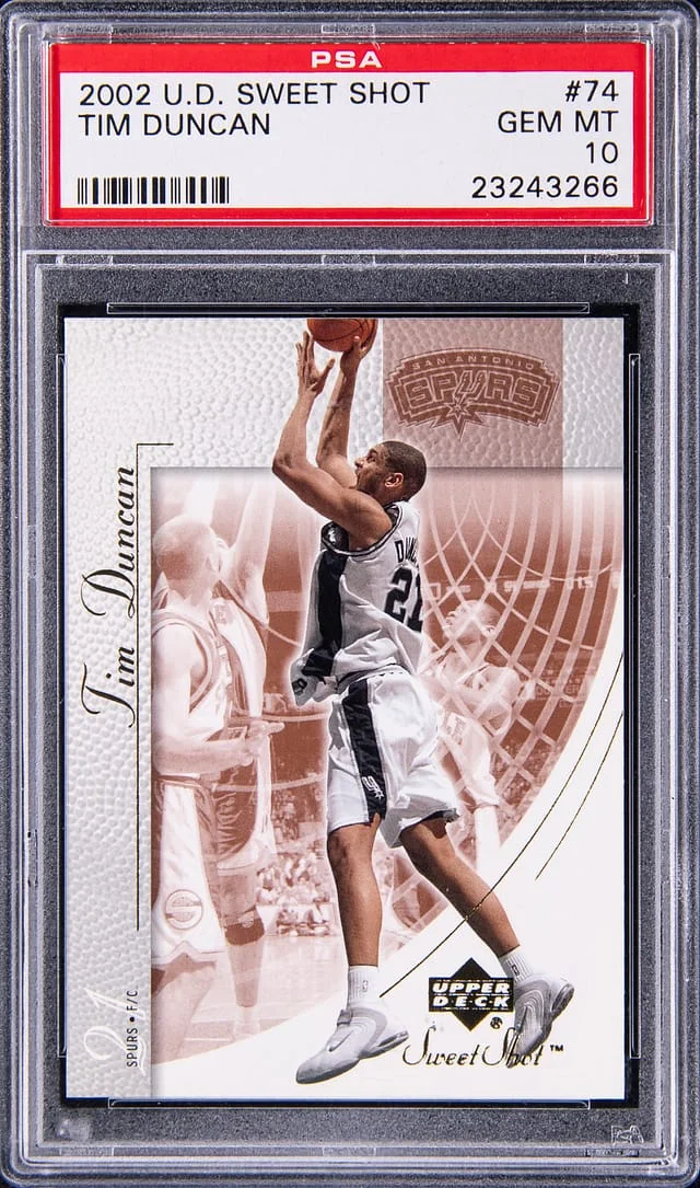 2002-03 Upper Deck Sweet Shot Tim Duncan #74 card image