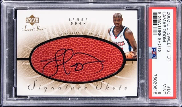 2002-03 Upper Deck Sweet Spot Lamar Odom Signature Shots #LO card image