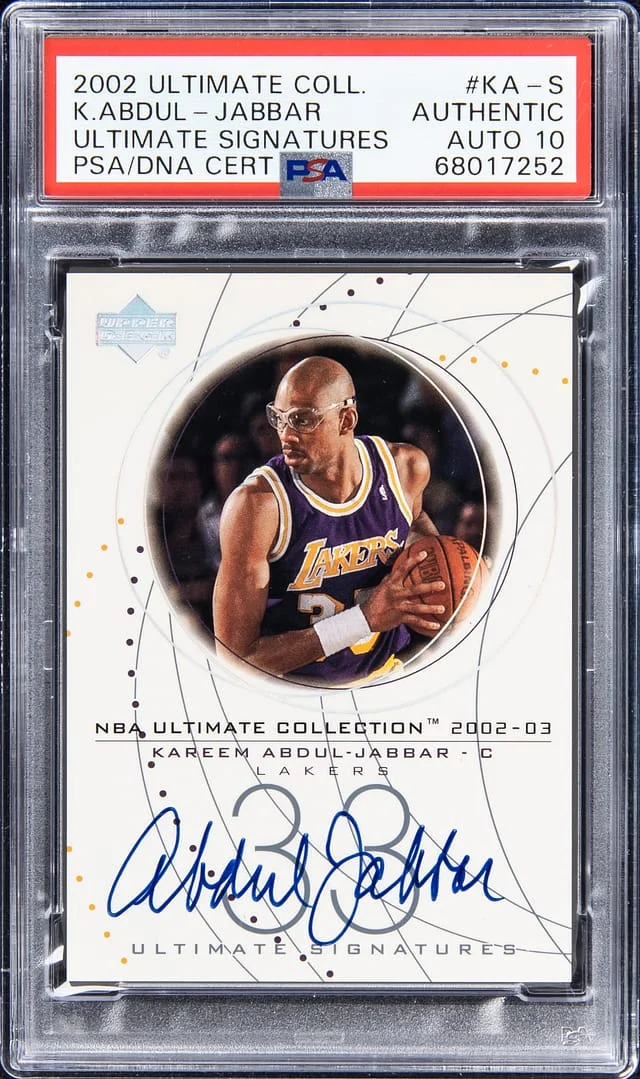 2002-03 Upper Deck Ultimate Collection Kareem Abdul-Jabbar Ultimate Signatures #KA-S card image