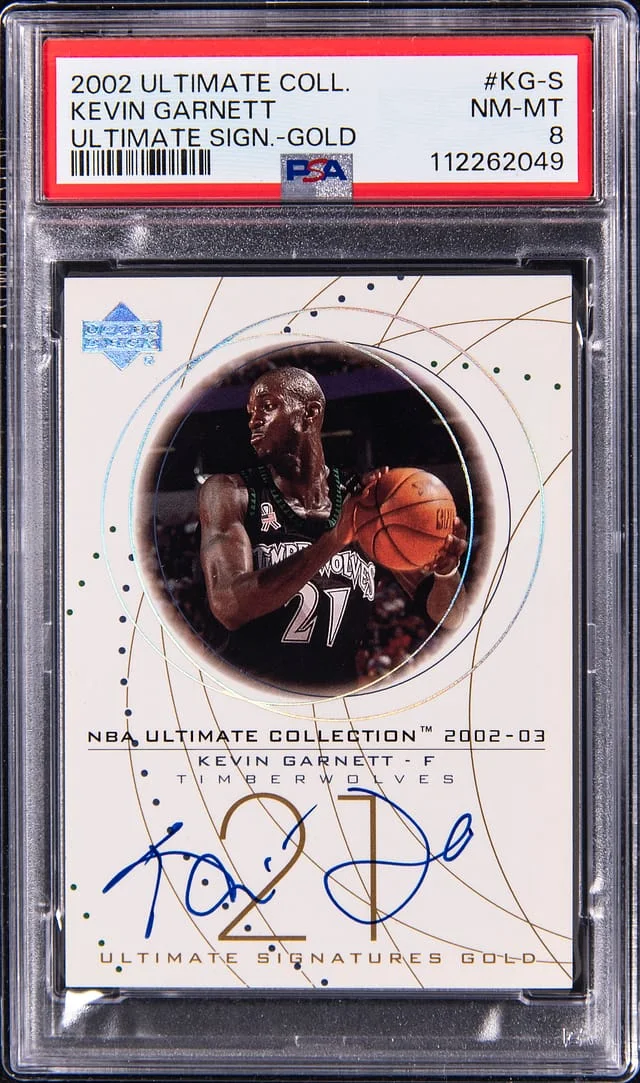 2002-03 Upper Deck Ultimate Collection Kevin Garnett Ultimate Signatures Gold #KG-S card image