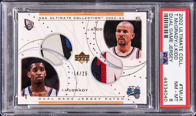 2002-03 Upper Deck Ultimate Collection Tracy McGrady/Jason Kidd Dual-Patch Dual Game Jersey #TM/JK-P card image