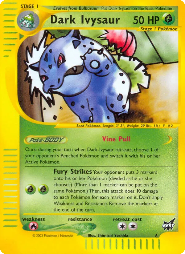 2002 Best of Game Dark Ivysaur Promo #6/9 Promo card image