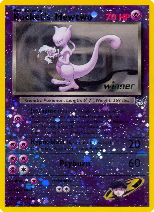 2002 Best of Game Rocket's Mewtwo Promo #8/9 Promo card image