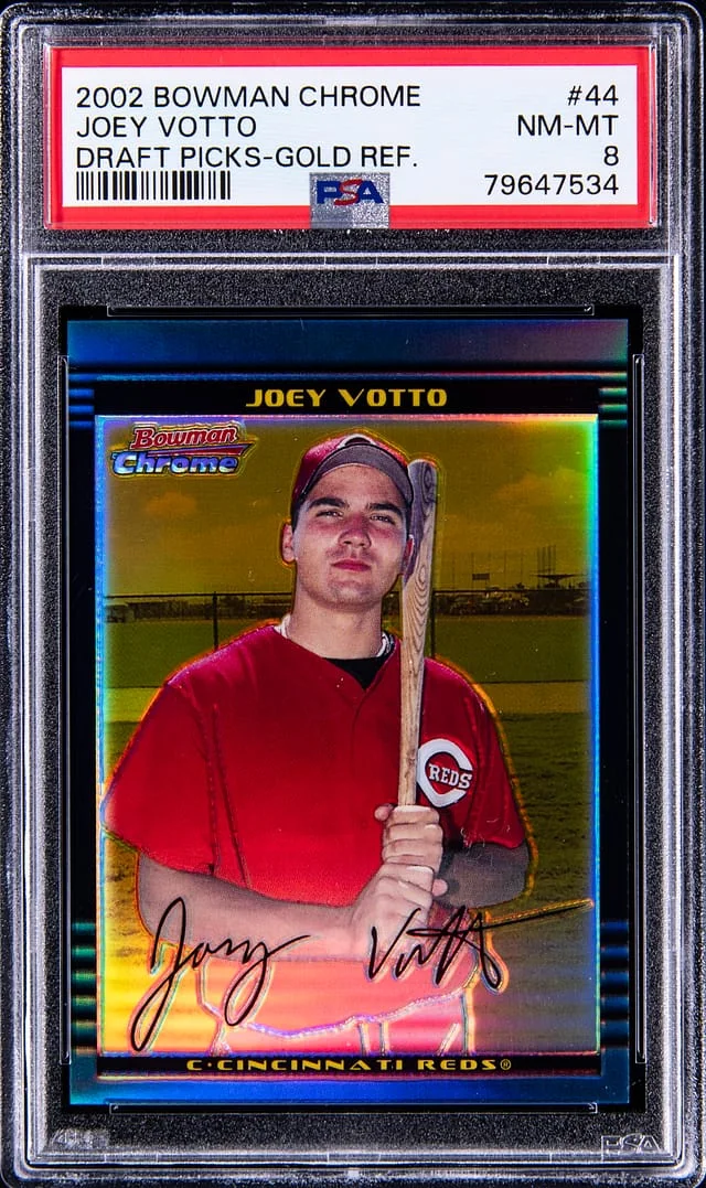 2002 Bowman Chrome Joey Votto Gold Refractor #BDP44 card image