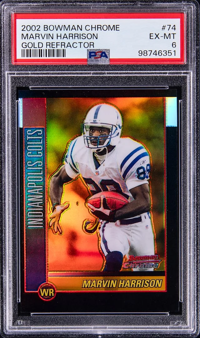 2002 Bowman Chrome Marvin Harrison Gold Refractor #74 card image