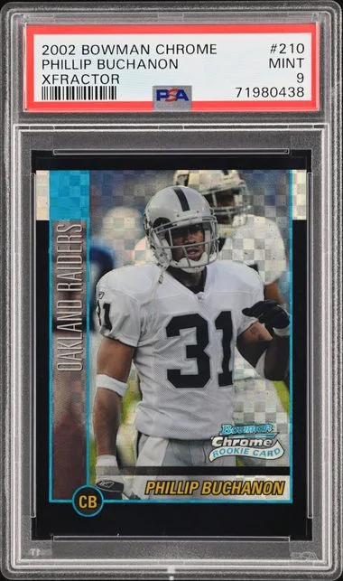 2002 Bowman Chrome Phillip Buchanon Xfractor #210 card image
