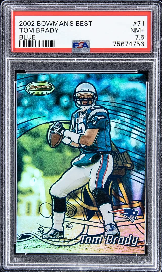 2002 Bowman's Best Tom Brady Blue #71 card image