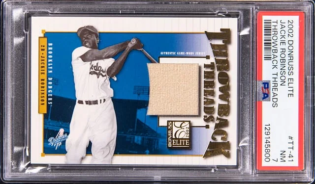 2002 Donruss Elite Jackie Robinson Throwback Threads #TT-41 card image