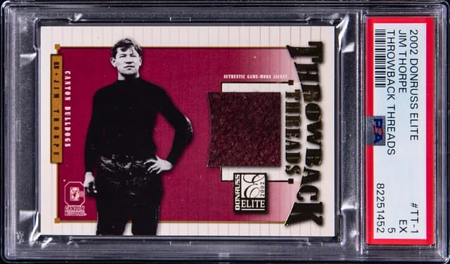 2002 Donruss Elite Jim Thrope Throwback Threads #TT-1 card image