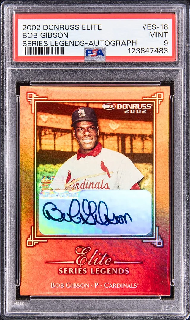 2002 Donruss Elite Series Bob Gibson Legends Autograph #ES-18 card image