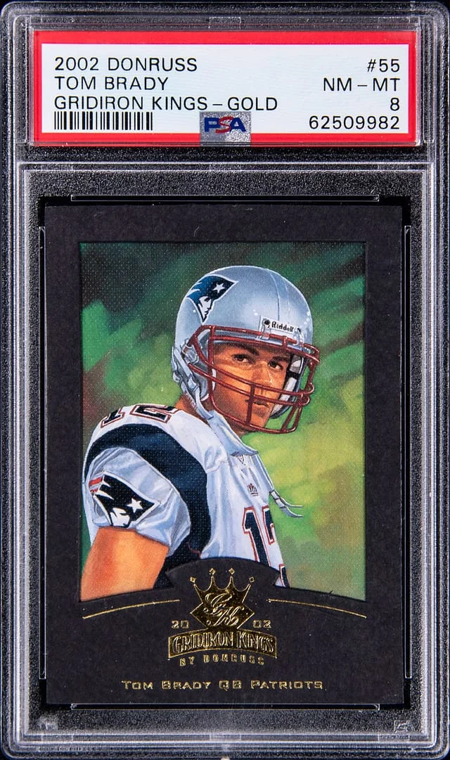 2002 Donruss Tom Brady Gridiron Kings Gold #55 card image