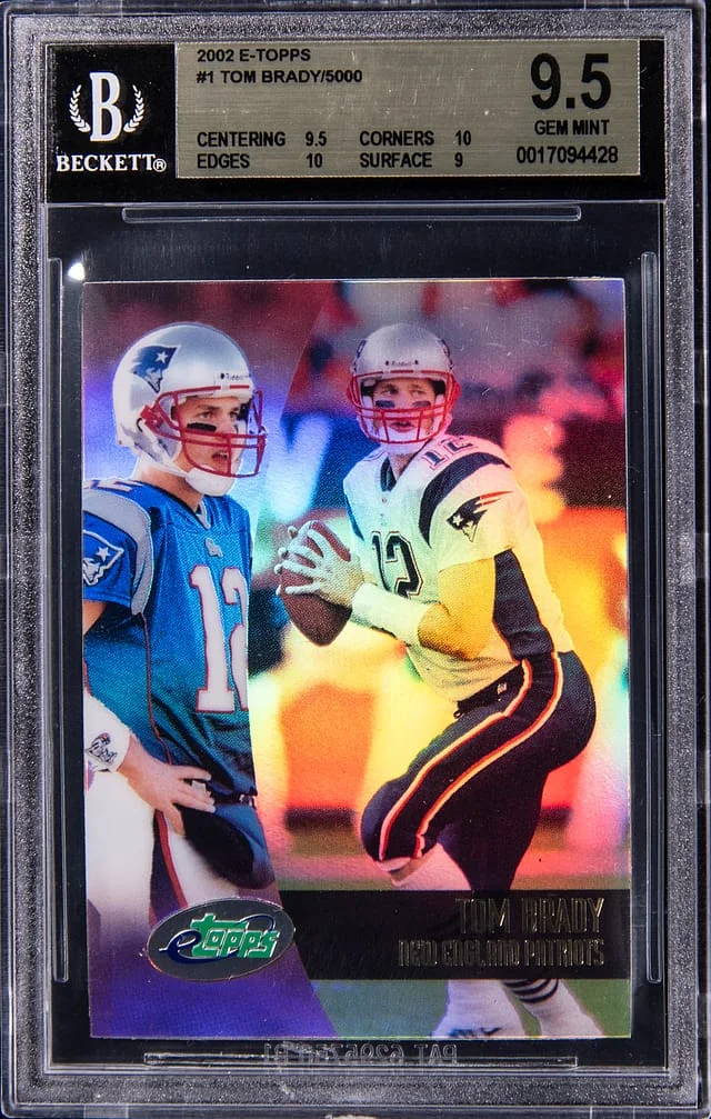 2002 E-Topps Tom Brady #1 card image