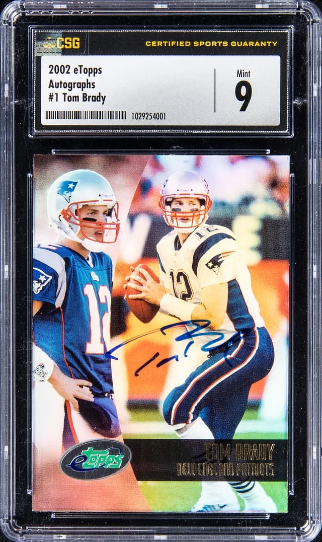2002 eTopps Autographs Tom Brady #1 card image