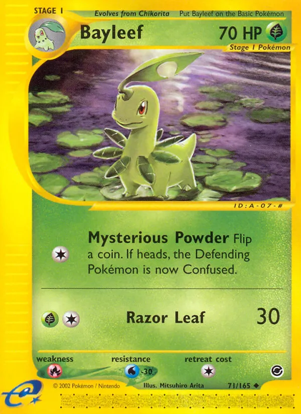2002 Expedition Base Set Bayleef Uncommon #071/165 Uncommon card image