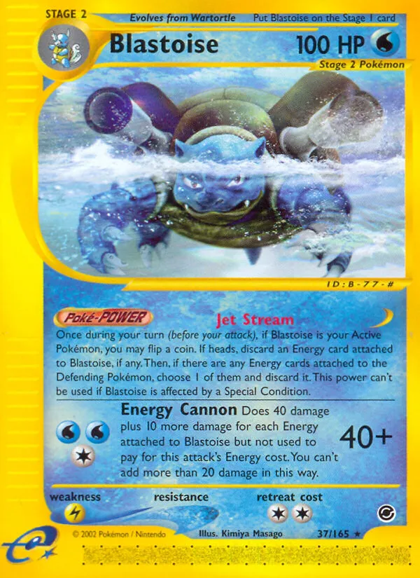 2002 Expedition Base Set Blastoise #037/165 Rare card image