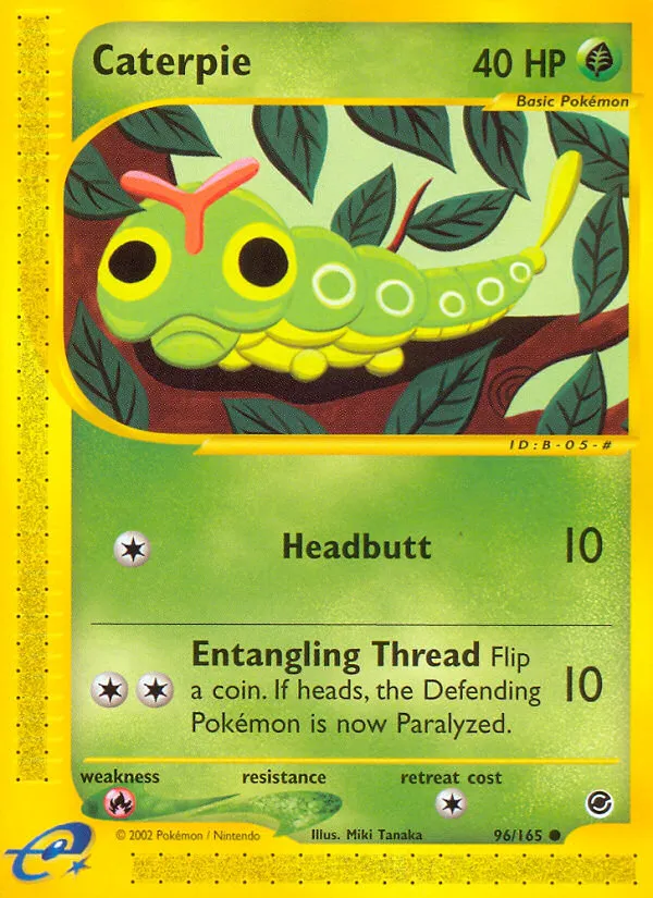 2002 Expedition Base Set Caterpie Common #096/165 Common card image