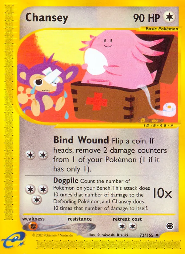 2002 Expedition Base Set Chansey Uncommon #072/165 Uncommon card image