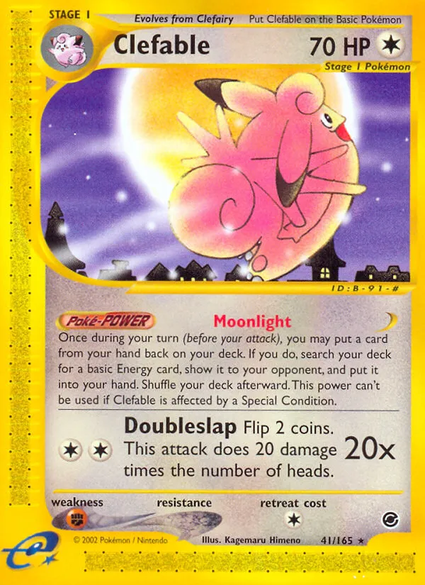 2002 Expedition Base Set Clefable #041/165 Rare card image
