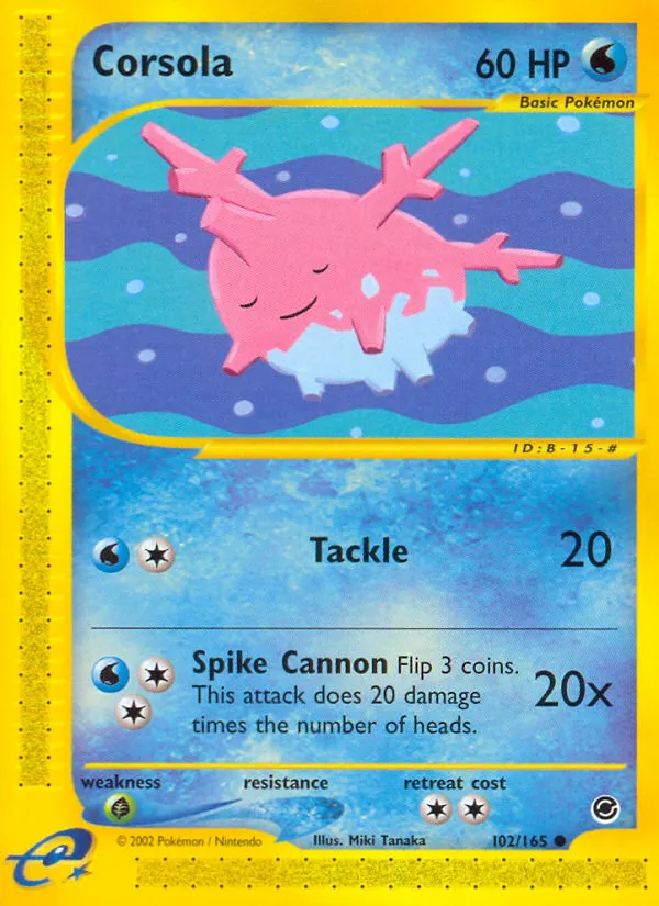 2002 Expedition Base Set Corsola Common #102/165 Common card image