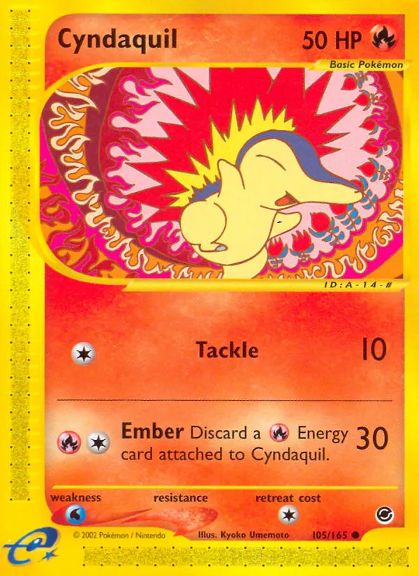 2002 Expedition Base Set Cyndaquil #105/165 Common card image