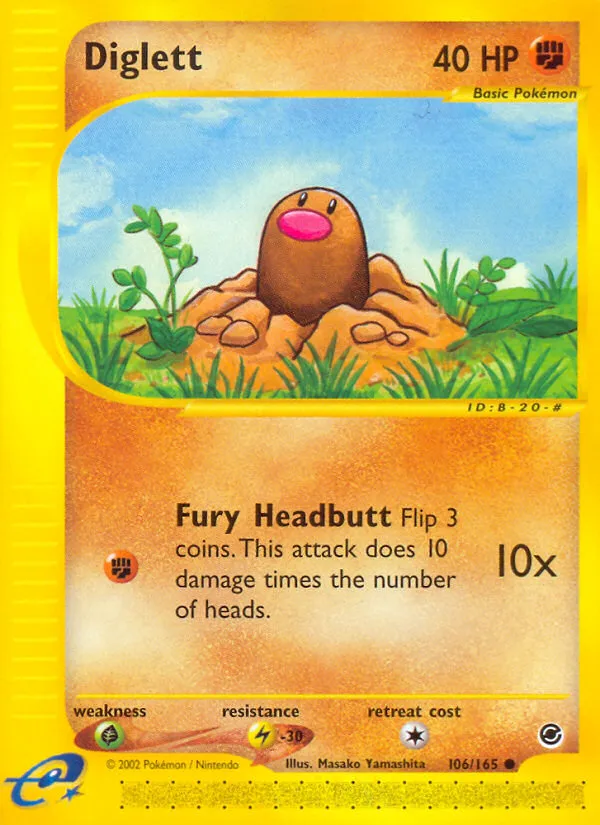 2002 Expedition Base Set Diglett Common #106/165 Common card image