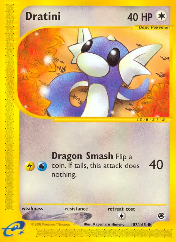 2002 Expedition Base Set Dratini Common #107/165 Common card image