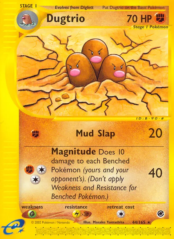2002 Expedition Base Set Dugtrio #044/165 Rare card image