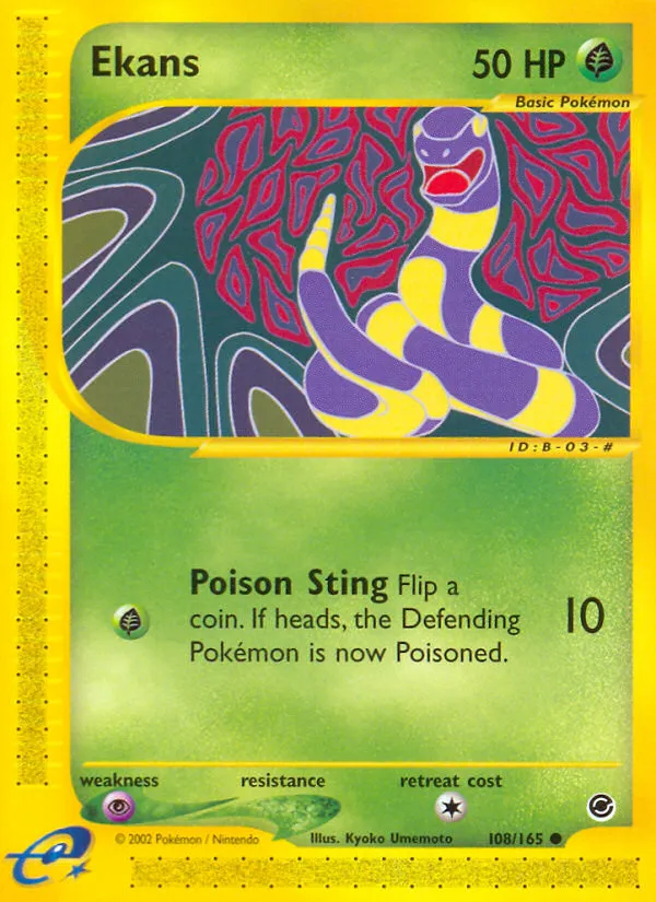 2002 Expedition Base Set Ekans Common #108/165 Common card image