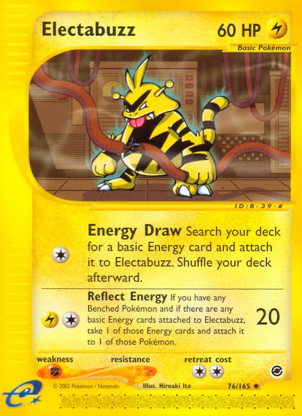 2002 Expedition Base Set Electabuzz Uncommon #076/165 Uncommon card image