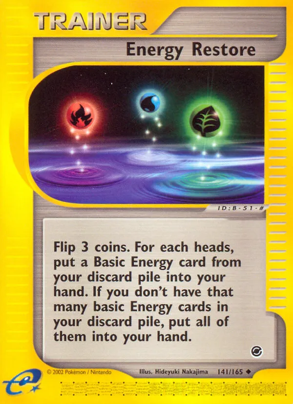 2002 Expedition Base Set Energy Restore #141/165 Uncommon card image