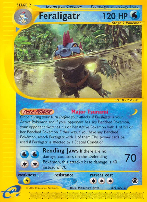 2002 Expedition Base Set Feraligatr #012/165 Rare Holo card image