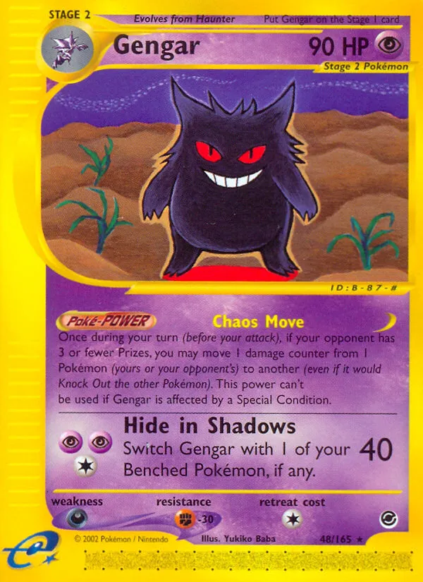 2002 Expedition Base Set Gengar #048/165 Rare card image