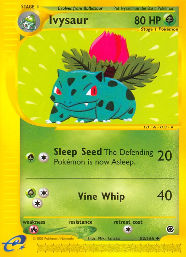 2002 Expedition Base Set Ivysaur Uncommon #082/165 Uncommon card image