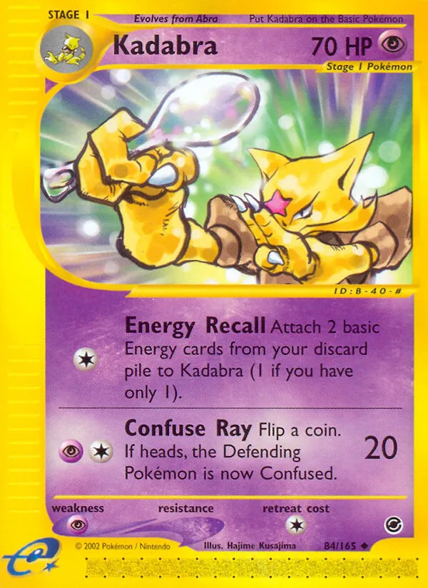 2002 Expedition Base Set Kadabra Uncommon #084/165 Uncommon card image