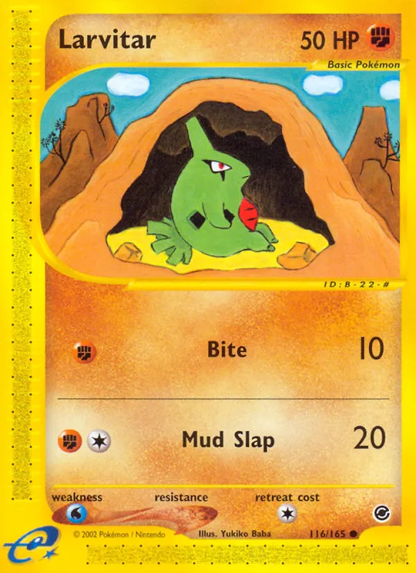2002 Expedition Base Set Larvitar Common #116/165 Common card image