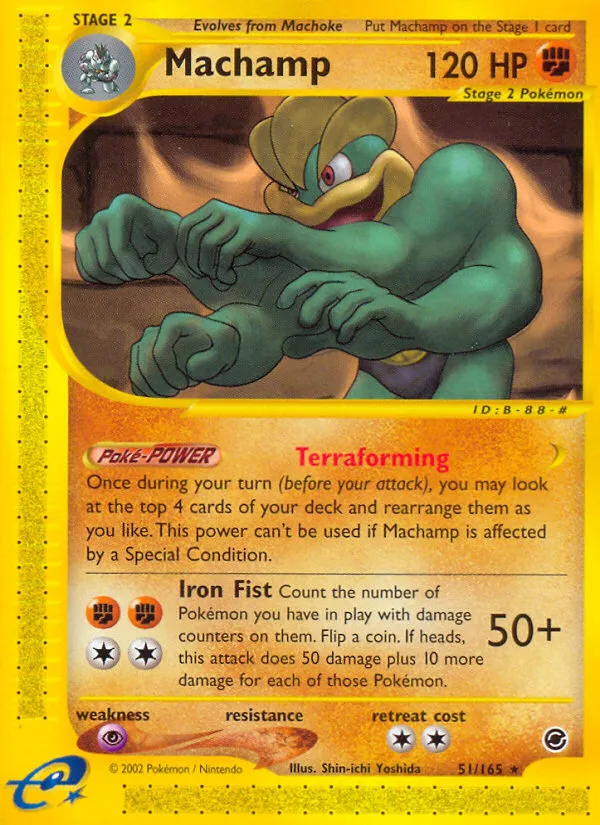 2002 Expedition Base Set Machamp #051/165 Rare card image