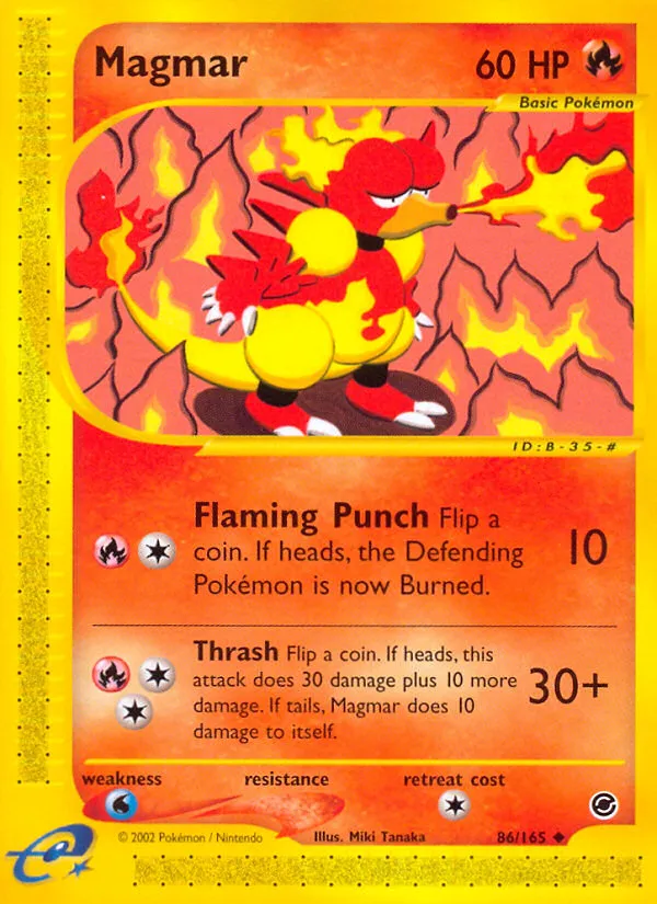 2002 Expedition Base Set Magmar Uncommon #086/165 Uncommon card image
