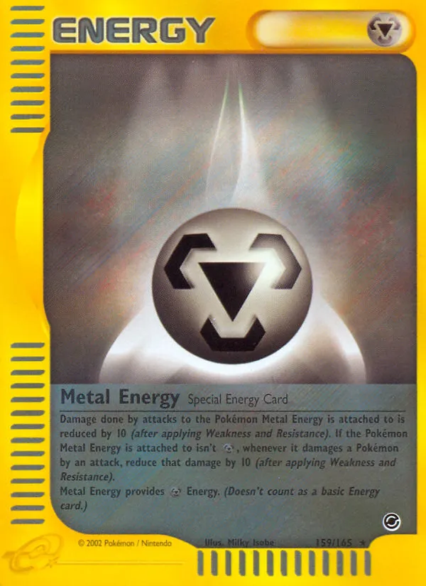 2002 Expedition Base Set Metal Energy #159/165 Rare card image