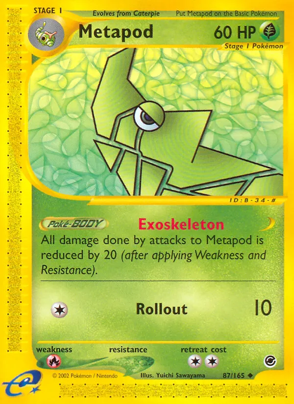 2002 Expedition Base Set Metapod Uncommon #087/165 Uncommon card image