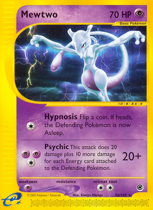 2002 Expedition Base Set Mewtwo #056/165 Rare card image
