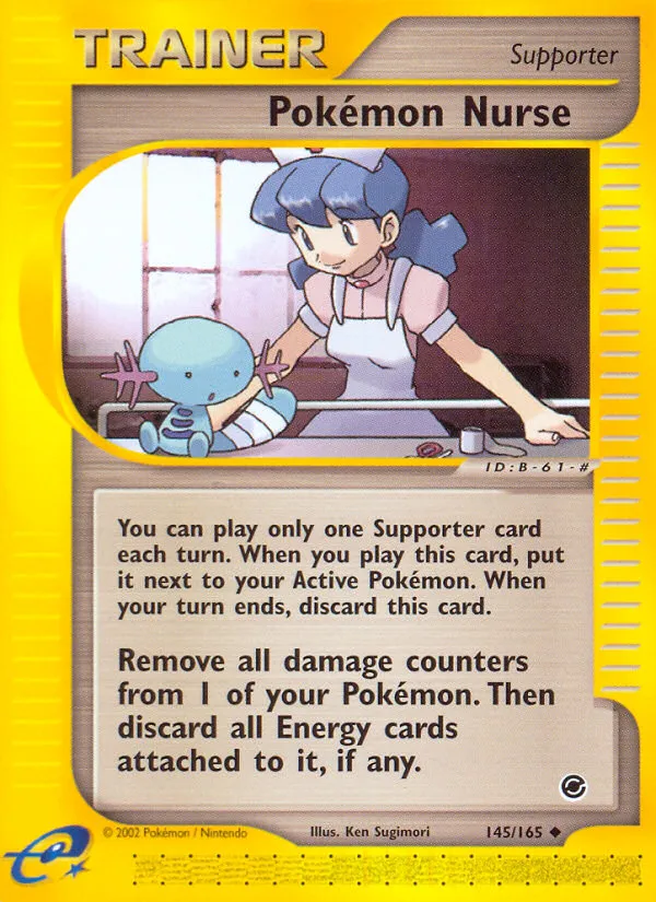 2002 Expedition Base Set Pokémon Nurse #145/165 Uncommon card image
