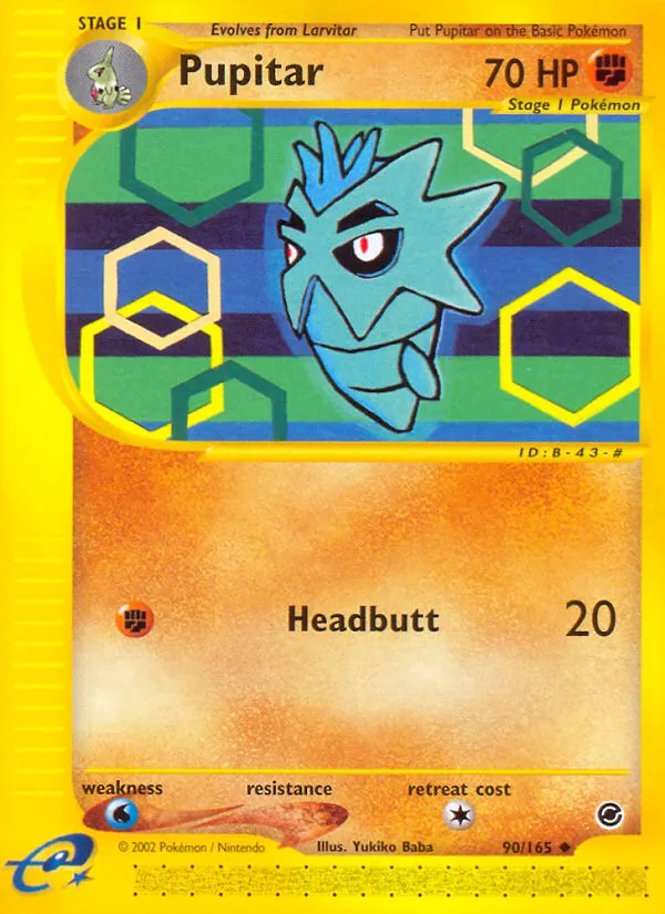 2002 Expedition Base Set Pupitar Uncommon #090/165 Uncommon card image